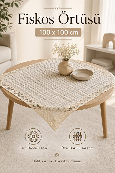 Morlay Čipkasti Fiskos pokrivač 100x100 cm – Elegantan kvadratni stolnjak sa ...