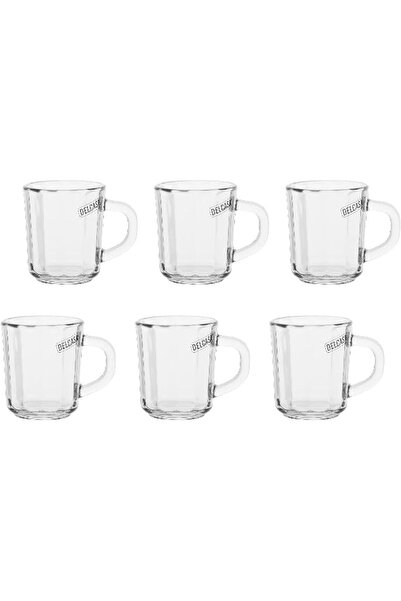 DELCASA DC2067 Glassware Lead-Free Glass Mug 6-Pieces, 220 ml Capacity
