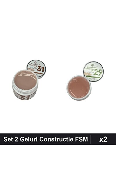 Makeup Set 2 Geluri Constructie UV LED FSM 15g, Nuante 31 si 29, Unghii Profe...