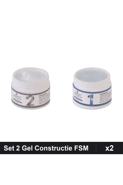 Makeup Set 2 Gel Constructie UV LED FSM 15g, Nuante 01 Transparent 02, Unghii