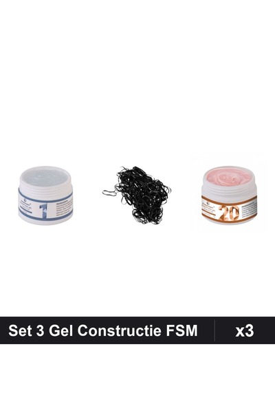 Makeup Set 3 Gel Constructie UV LED FSM 15g, Transparent și Nuanță 20, Unghii...
