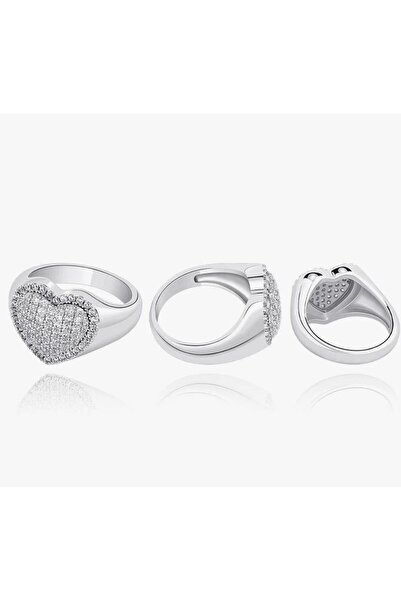 AK JEWELS HEART DESIGN ZIRCON RING