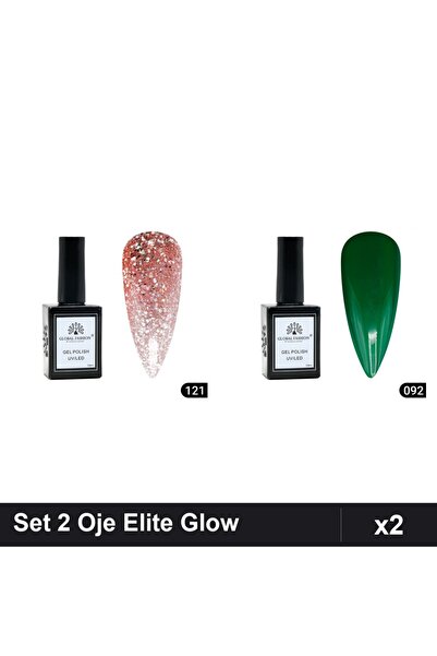 Makeup Set 2 Oje Semipermanente Global Fashion Elite Glow 15ml, Nuante 121 09...