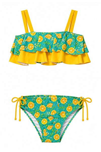 RAPAPA BIKINI CU VOLANE ȘI IMPRIMEU LĂMÂIE PENTRU FETE