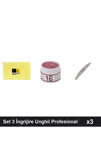 Makeup Set 3 Îngrijire Unghii: Servetele 900buc, Gel Constructie UV LED FSM 1...