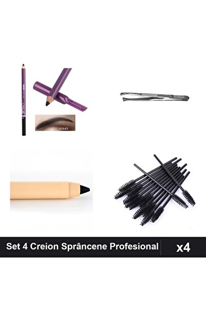 Makeup Set of 4 Eyebrow Pencils Mn Dark Grey, Kajal Ruby Rose, One Group Twee...