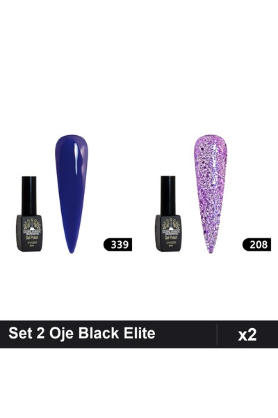 Makeup Set 2 Oje Semipermanente Black Elite 8ml, Global Fashion, Manichiură U...