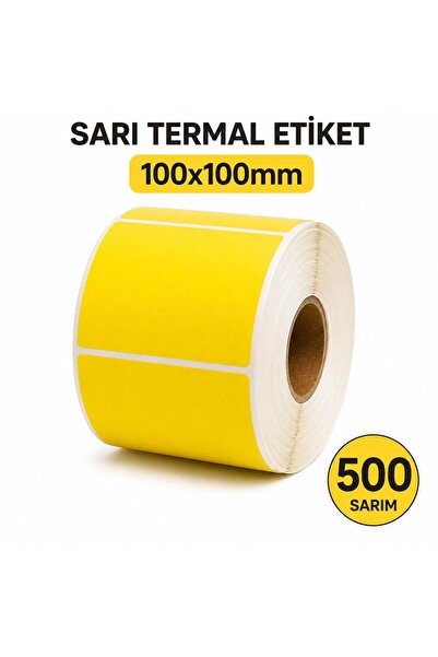 farmakoli 100x100MM SARI TERMAL ETİKET 500 SARIM (BARKOD ETİKETİ)