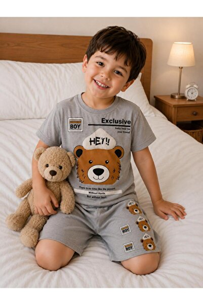 LUMY KIDS Cute Teddy Bear Printed Children's Pajama Set - Comfortable Fit & S...
