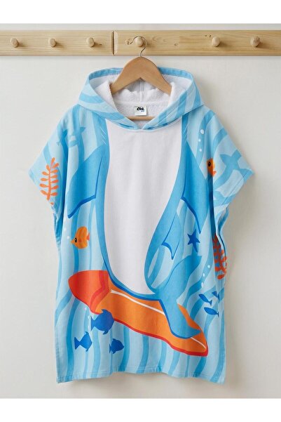 Civil Boys Surfer Shark Poncho - Blue