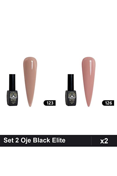 Makeup Set of 2 Semi-permanent Nail Polish Black Elite 8ml, Shades 123 126, U...