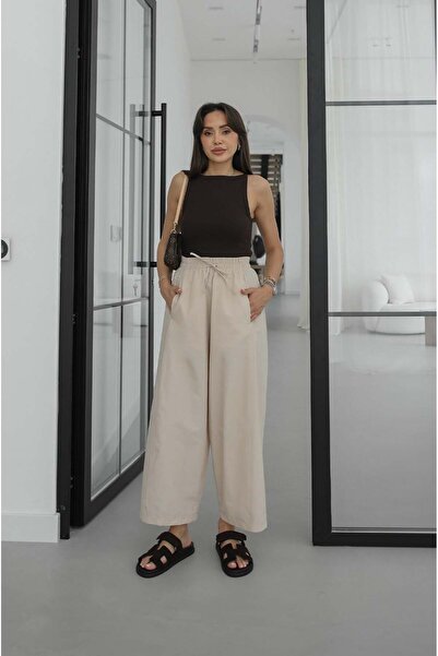 Havoş Beige Dose Lightly Pleated Trousers