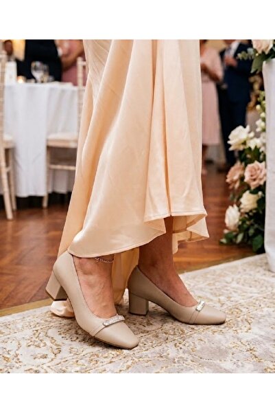 Nur Rose Pantofi de damă, culoarea pielii, cu aspect strălucitor, de zi cu zi...