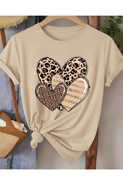 NIGRUM PARDUS New Season Three Leopard Heart Printed 100% Cotton Plus Size Wo...