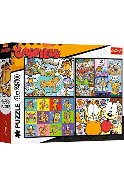 NO BRAND PUZZLE TREFL 4X250 LUI GARFIELD DOESN'T LIKE MONDAYS