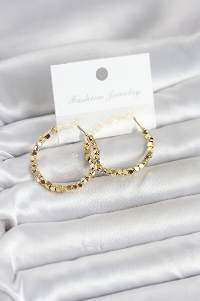 Twin Store Brass Gold Color Square Hoop Women's Earrings