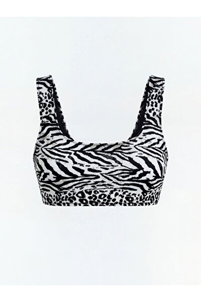 LC Waikiki Soulife U Yaka Zebra Desenli Kadın Bikini Üstü
