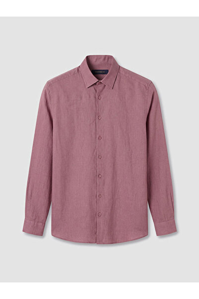 LC Waikiki Nevavm Regular Fit 100% Linen Men's Shirt with Difference