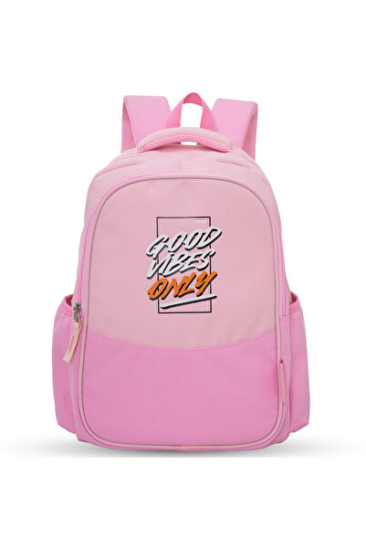 Eazy Kids 15.3”School Backpack for Kids – Good Vibes, Pink