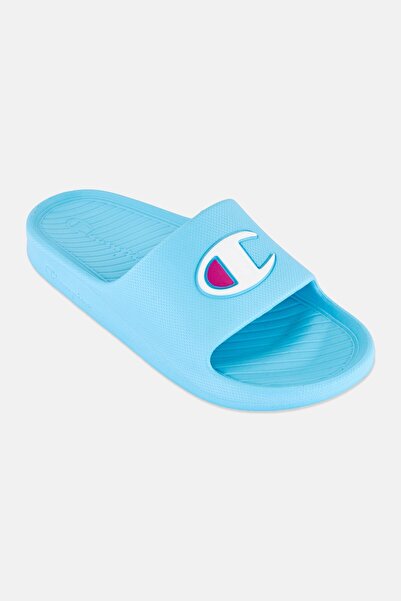Champion Women Brand Logo Slip On Slides, Turquoise