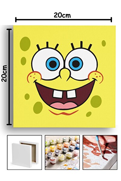 corvo hobi Sayılarla Boyama 20x20 Cm Tuval Seti Fırça Boya Dahil Çıtaya Geril...
