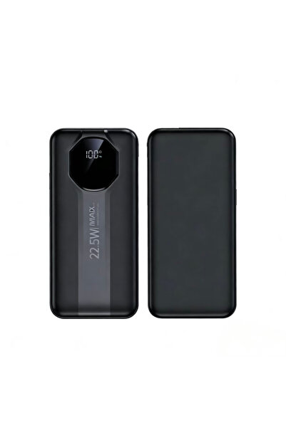 Levino Black portable power bank, 22.5W fast charging output, 10000mAh capaci...
