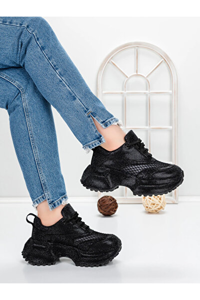 mei Pantofi Sport Dama cu Platforma 5WL109 Negru