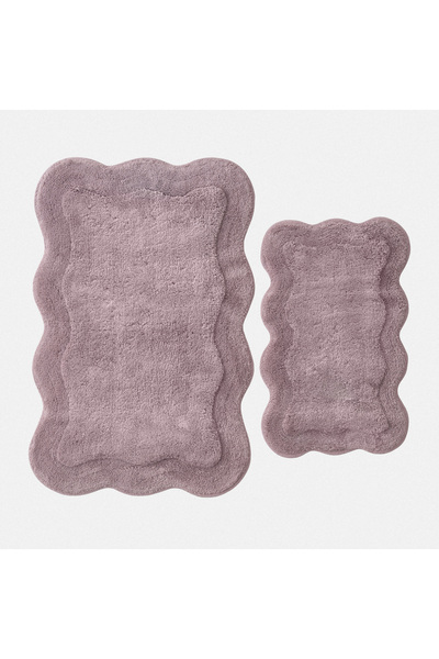 Ecocotton Sara 2-Piece Bath Mat Set 100% Cotton Light Purple 40X60-60X90