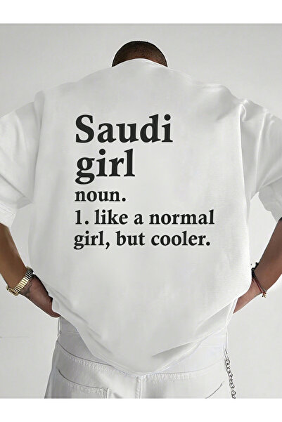 SAUDI Men and Women's 100% Cotton T-Shirt - Oversized Crew Neck Short Sleeve ...