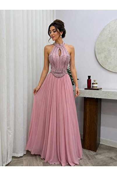 CACHE MONNEY Embroidered chiffon dress
