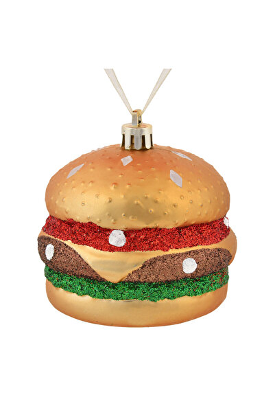 Zumzeria Ornament 3D pentru bradul de Crăciun în formă de burger cu sclipici ...