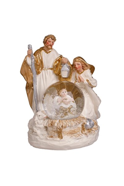 Zumzeria Christmas Nativity Scene with Snow Globe & LED 10x10x15cm