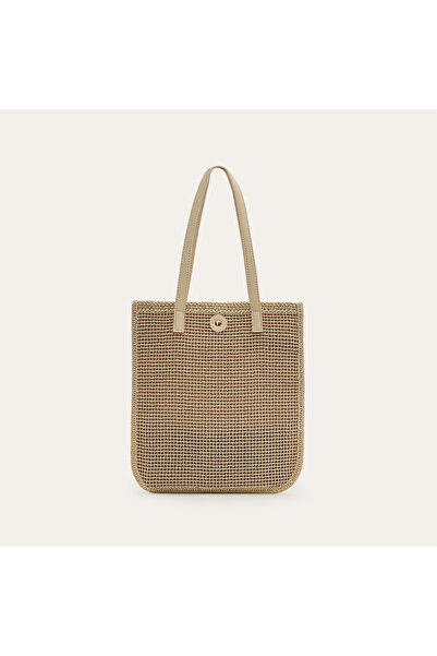 Mudo Women's Ecru Knitted Handbag