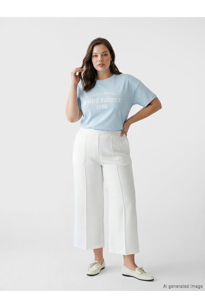 LC Waikiki Elastic Waist Wide Leg Women's Trousers