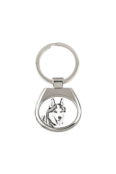 Art - Dog Husky Siberian, Chukcha - breloc cu câine, breloc cu imprimeu, pand...