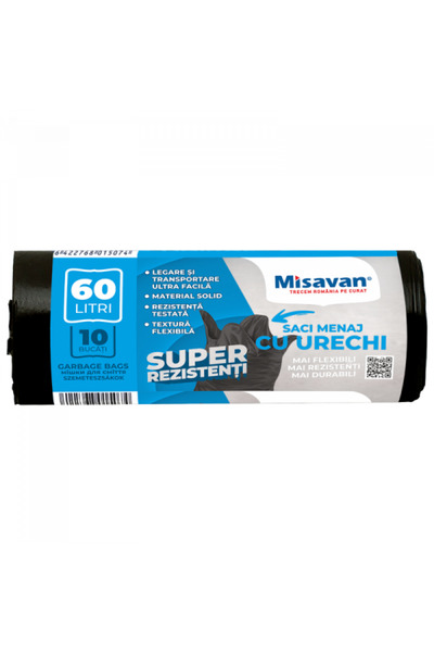 Misavan household bags 60l, 10 pcs, black
