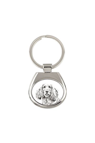 Art - Dog Cocker Spaniel Englez - breloc cu câine, breloc cu imprimeu, pandan...