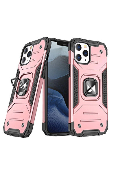 WOZINSKY Inel Armor robust hibrid + Suport magnetic pentru iPhone 13 Pro Max roz