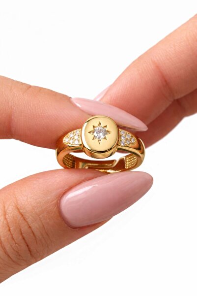 Leo'Stone Zircon Stone Star Embellished Adjustable Women's Ring