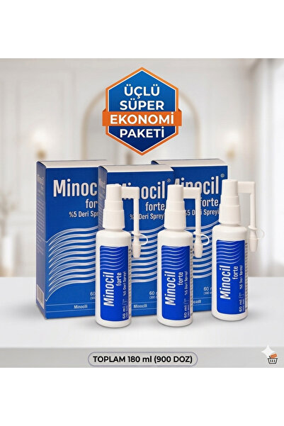 Humanis MlNOXIL Forte %5 Deri Spreyi (60 ml) - Üçlü Paket