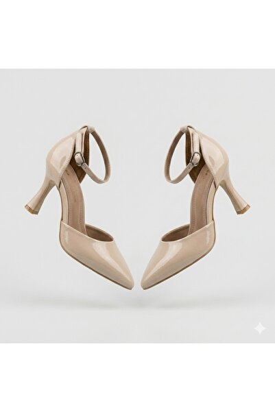 KİNDEP (Pine Cone) Women's Shoes with Slit Heels Beige