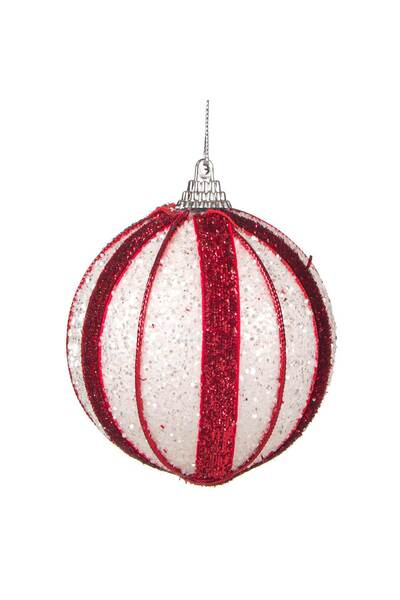 Zumzeria Ornament pentru bradul de Crăciun, glob decorativ din spumă albă cu ...