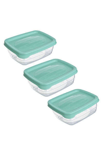 Zumzeria Recipiente transparente pentru alimente, verde mentă - 3 buc.
