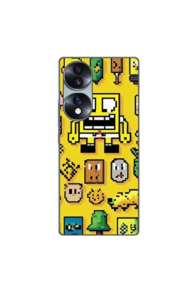 OEM Husa compatibila cu Honor 70 Silicon Gel Tpu Model Pixel Art Spongebob