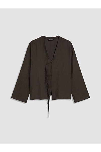 LC Waikiki Rmz Gi̇yi̇m Farkiyla V Dikim Modal Textured Women's Kimono