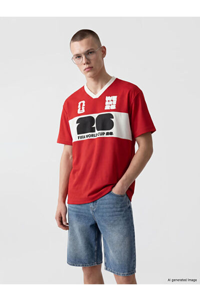 LC Waikiki RMZ GİYİM FARKİLYA FIFA Tricou bărbătesc cu imprimeu STANDARD Fit ...