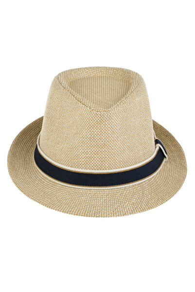 OEM Light Color Hat with Black Ecru Ribbon for Men