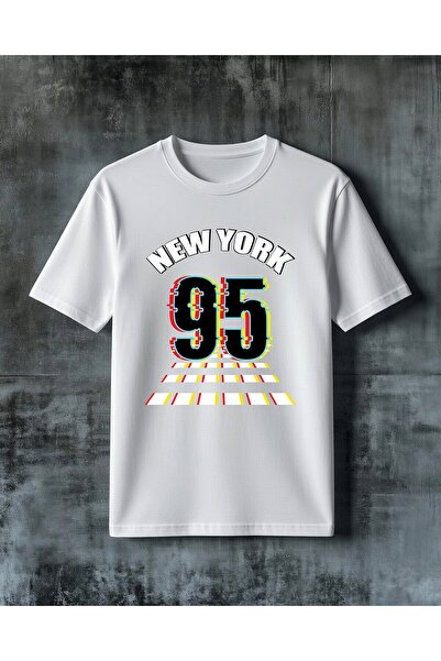 COMVİCHO Newyork Colorful Printed Oversize T-Shirt