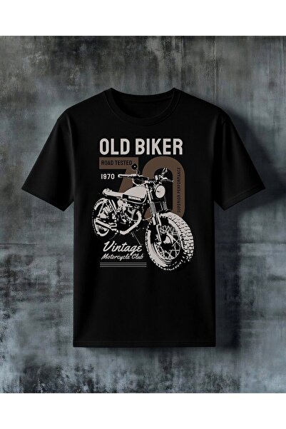 COMVİCHO Old Biker Vintage Motor Printed Oversize T-Shirt