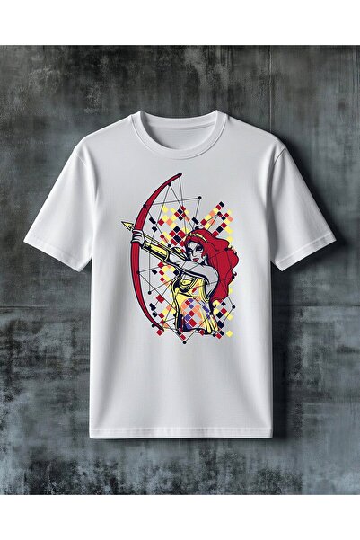 COMVİCHO Kizil Keman Ok Savasc Printed Oversize T-Shirt